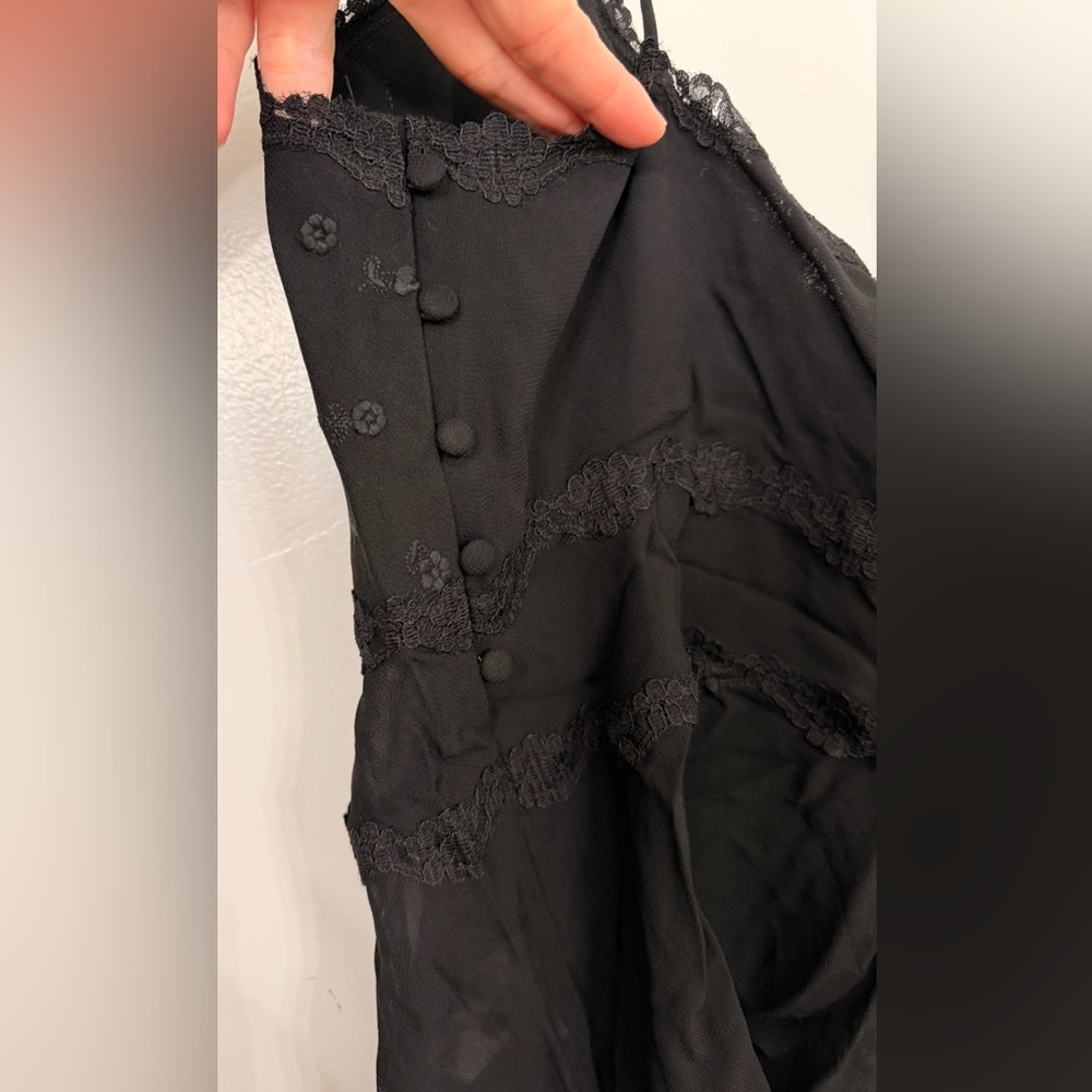 NWT Reformation Eris Lace Tank Top Black Size XL - Picture 5 of 8